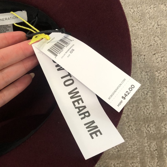 NEW WITH TAGS BCBGeneration Maroon Fedora Hat - Picture 5 of 9